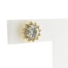Image 4 of Vintage gold floral stud earrings with diamonds; 0.94 ct.