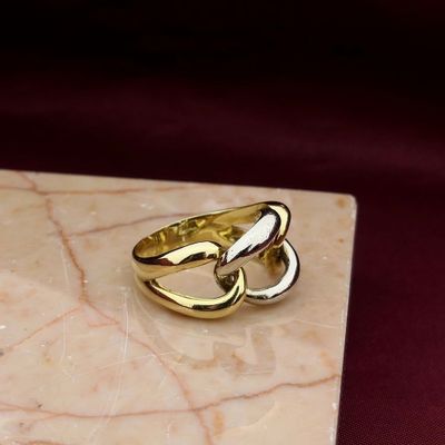 Image 2 of Two-tone gold link ring