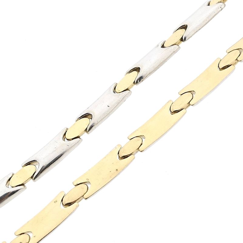 Image 7 of Bicolor gold fantasy link necklace; 14 karat; 44 cm