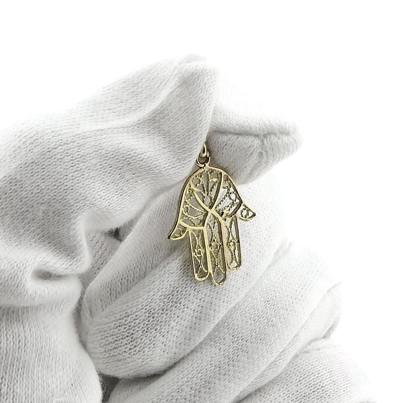 Image 6 of Gold pendant of a Hamsa hand