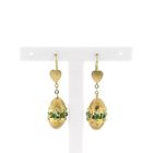 Image 1 of Gold earrings with chrysoprase