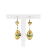 Gold earrings with chrysoprase