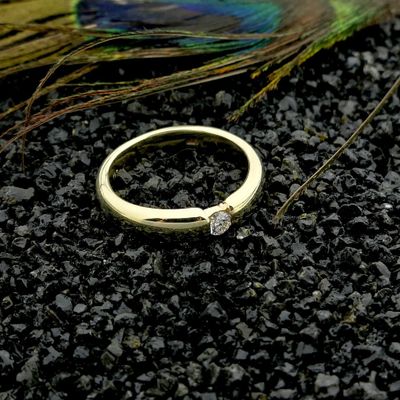 Image 2 of Gold (wedding) ring with diamond | 0.12 ct.