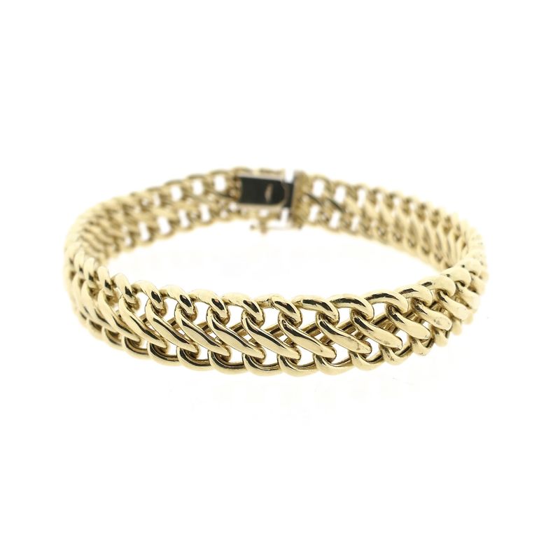 Afbeelding 4 van Gouden Franse gourmetschakel armband | 19 cm
