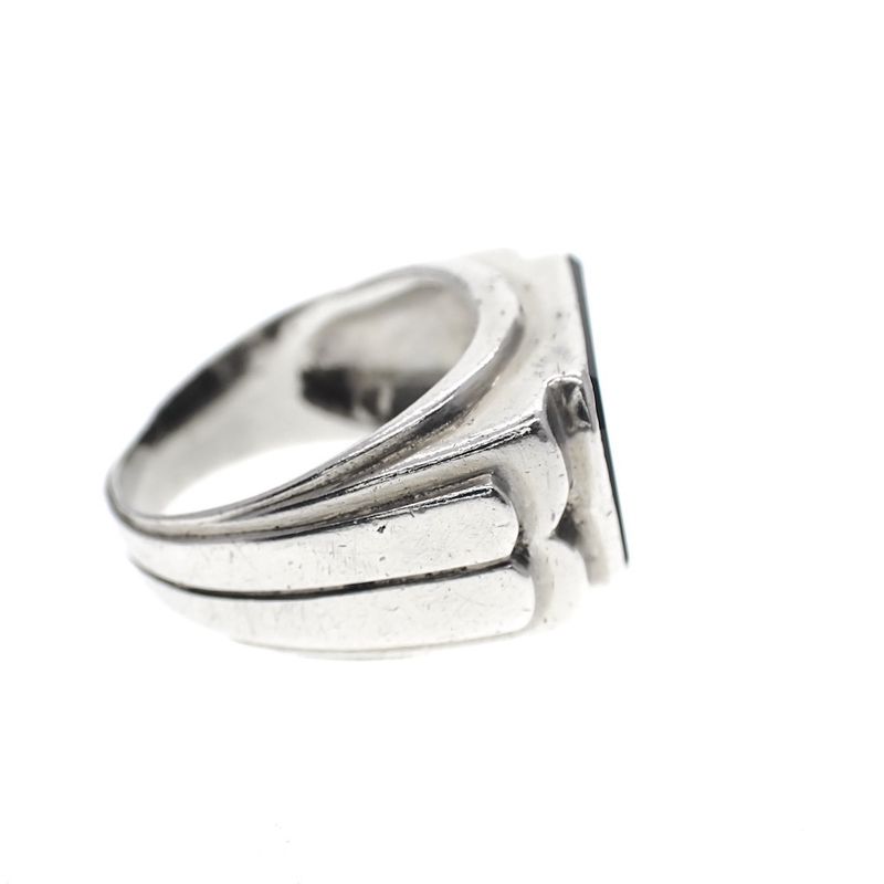 Image 3 of Silver signet ring with onyx stone