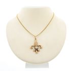 Image 4 of Rose gold French lily pendant with rose-cut diamond | Approx. 0.30 ct.