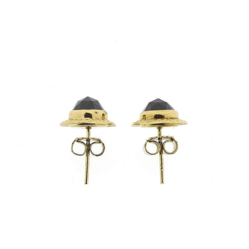 Image 5 of Vintage gold stud earrings with garnet