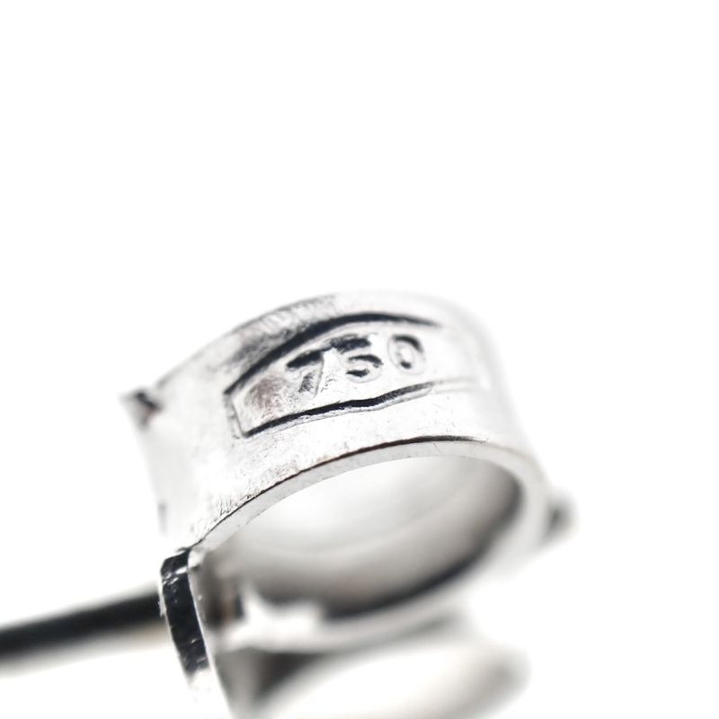 Image 5 of 18 carat white gold solitaire stud earrings with 0.07 ct. diamonds.