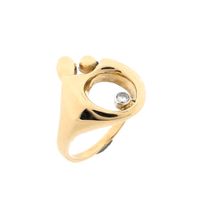 Golden mother-child ring with diamond; 0.06 ct.