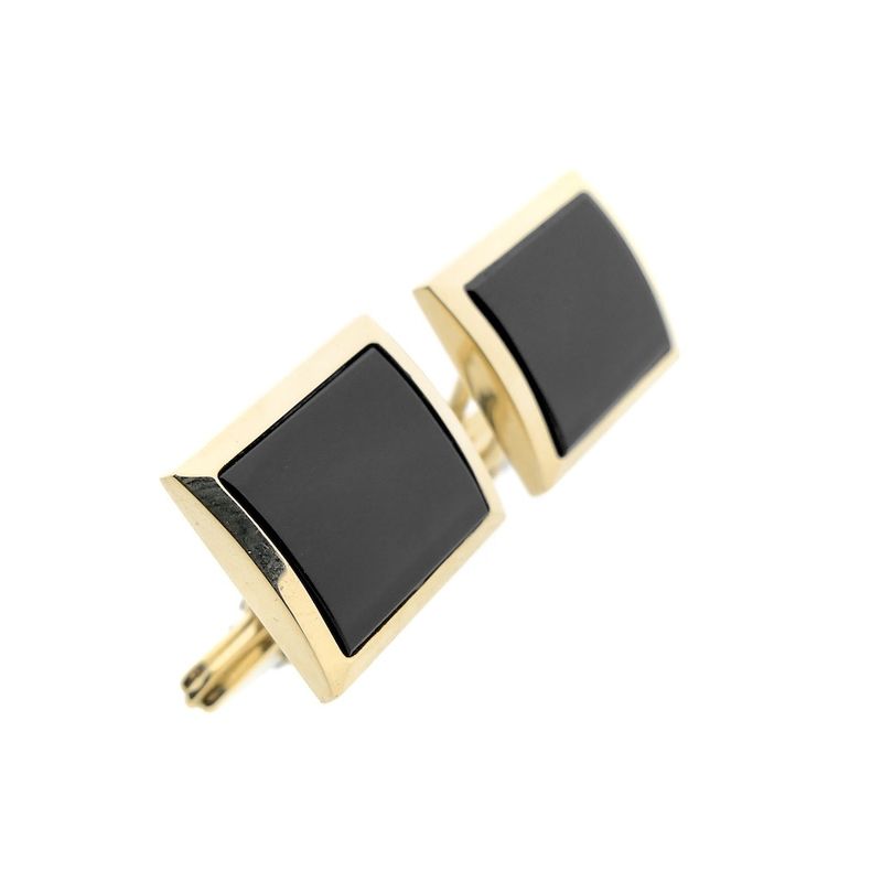 Image 5 of Gold cufflinks with onyx.