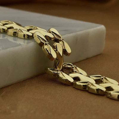 Image 2 of Gold Bismarck link bracelet; 19.5 cm