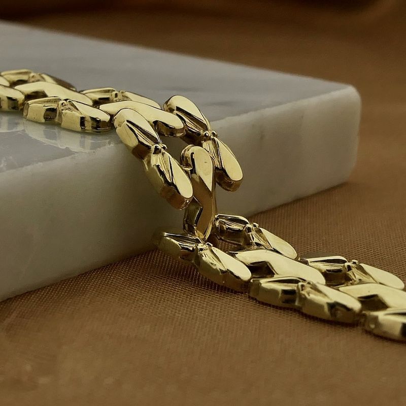 Image 2 of Gold Bismarck link bracelet; 19.5 cm