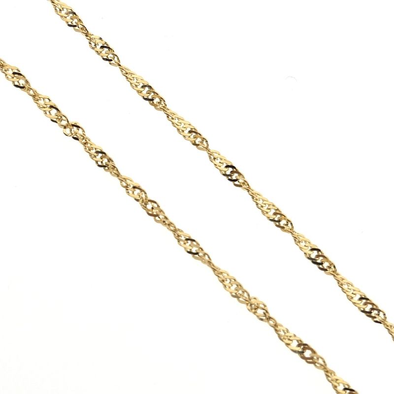 Image 3 of Gold necklace with a fixed pendant and diamond; 0.025 ct. | 42.5 cm