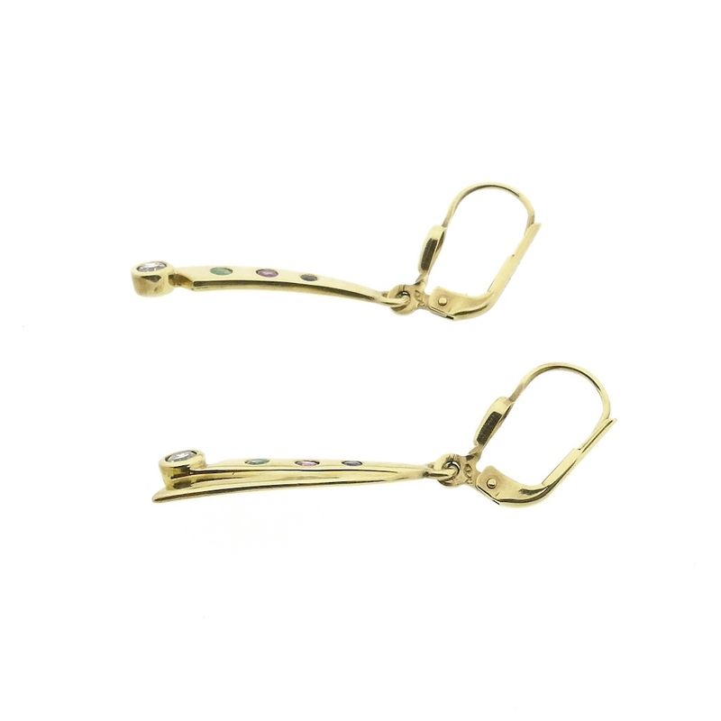 Image 7 of 8K earrings with a mix of gemstones