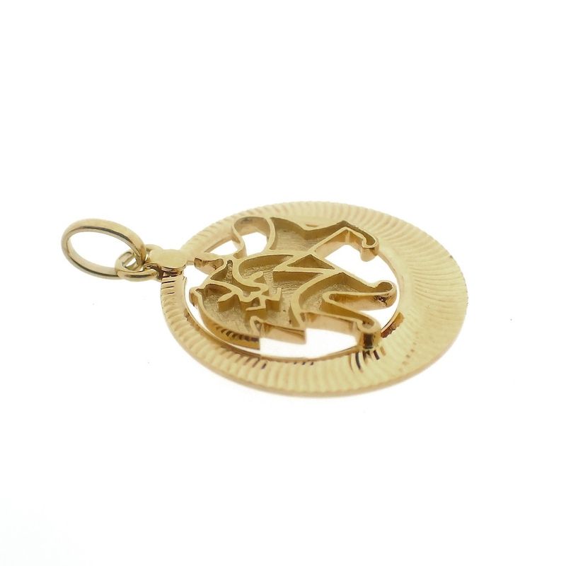 Image 3 of Gold zodiac sign pendant; Leo | Fabiola