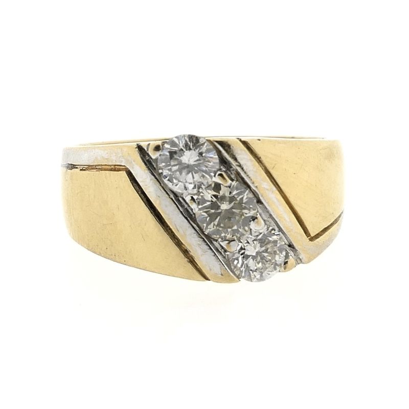 Image 4 of Two-tone gold ring with diamonds; 0.90 ct.