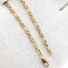 Afbeelding 9 van Bicolor gouden koningsschakel armband | 18 cm 