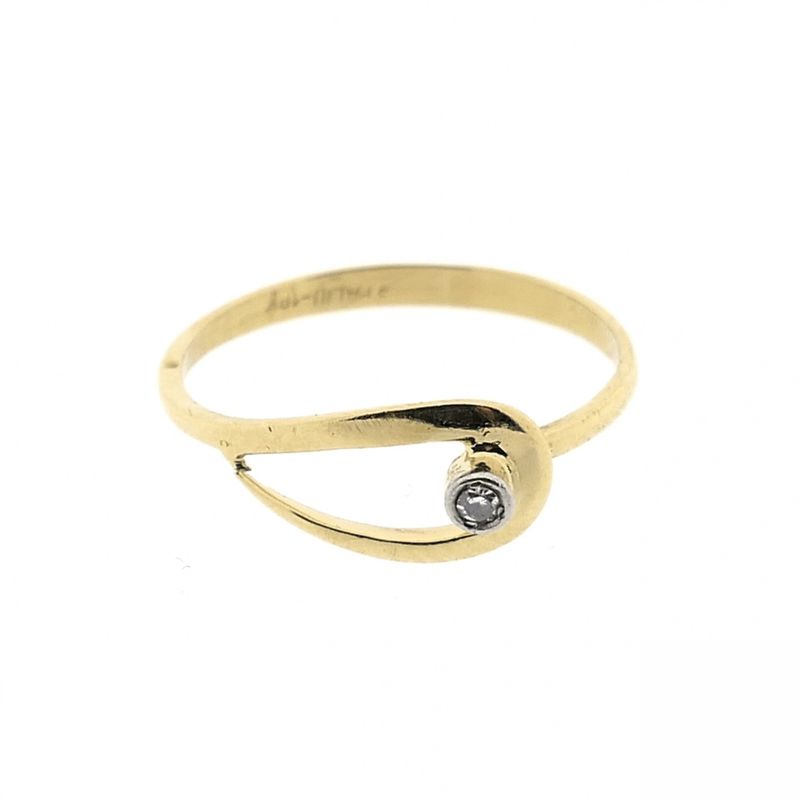 Image 5 of 18 carat gold solitaire ring with diamond | 0.015