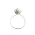 Image 5 of White gold ring with baroque pearl and diamond | 0.06 ct.