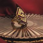 Image 2 of 18 carat gold ring with ruby and zirconia