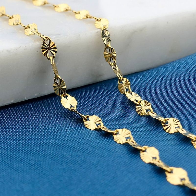 Image 2 of Gold Fantasy Link Necklace; 22 Karat; 45 cm