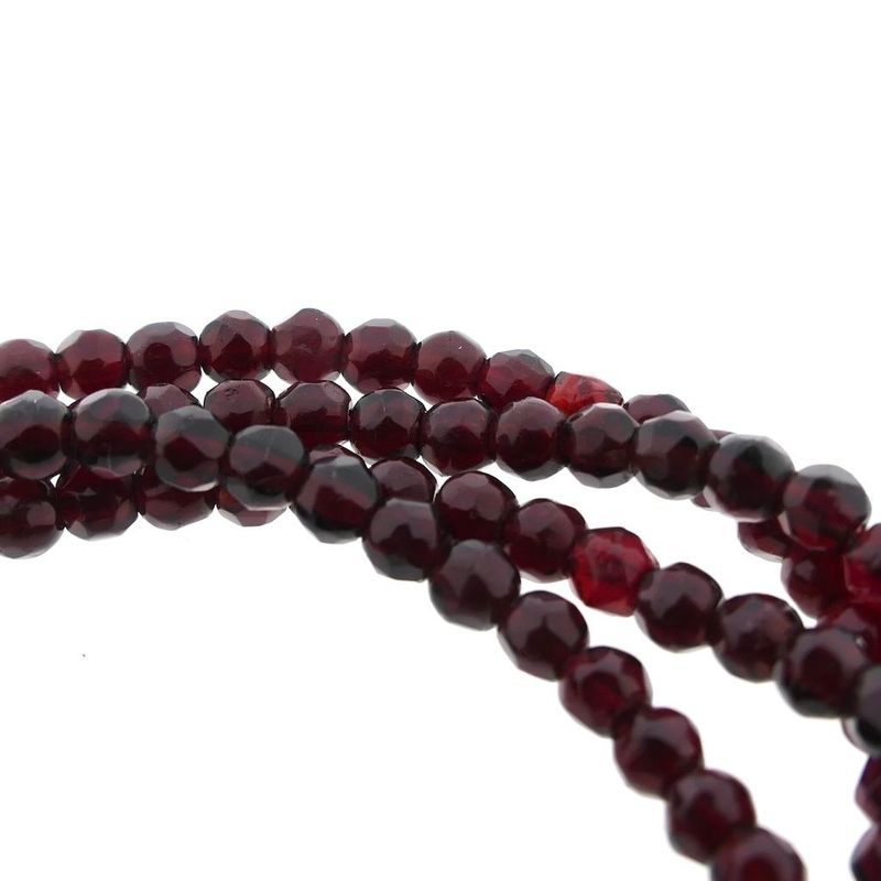 Image 3 of Antique Garnet Bead Bracelet with Gold Clasp