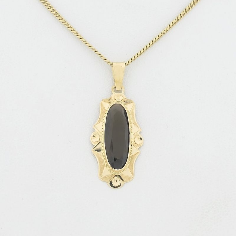 Image 11 of Vintage gold pendant with smoky quartz