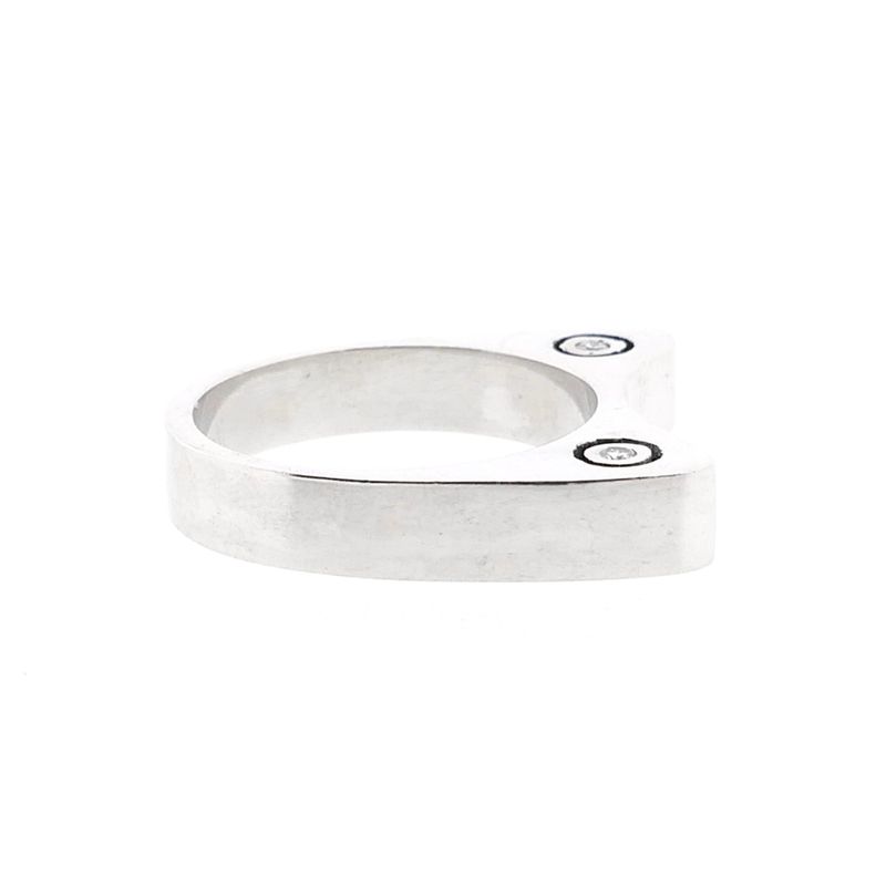 Image 8 of White Gold Cat Ears Ring with Diamonds; 0.08 ct.