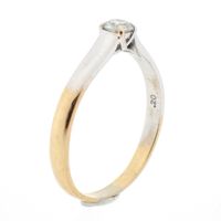 9 carat bicolor ring with 0.20 ct diamond.