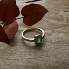 Image 7 of Gold ring with emerald and diamond | 0.32 ct.