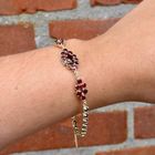 Afbeelding 11 van Vintage gouden armband met granaat | 18,5 cm