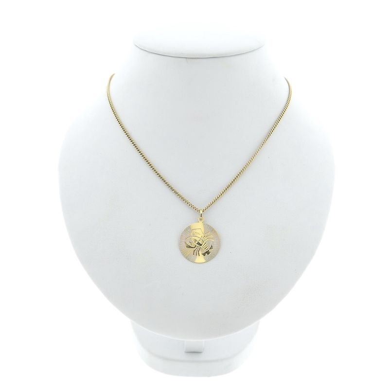 Image 7 of Gold zodiac sign pendant; Cancer