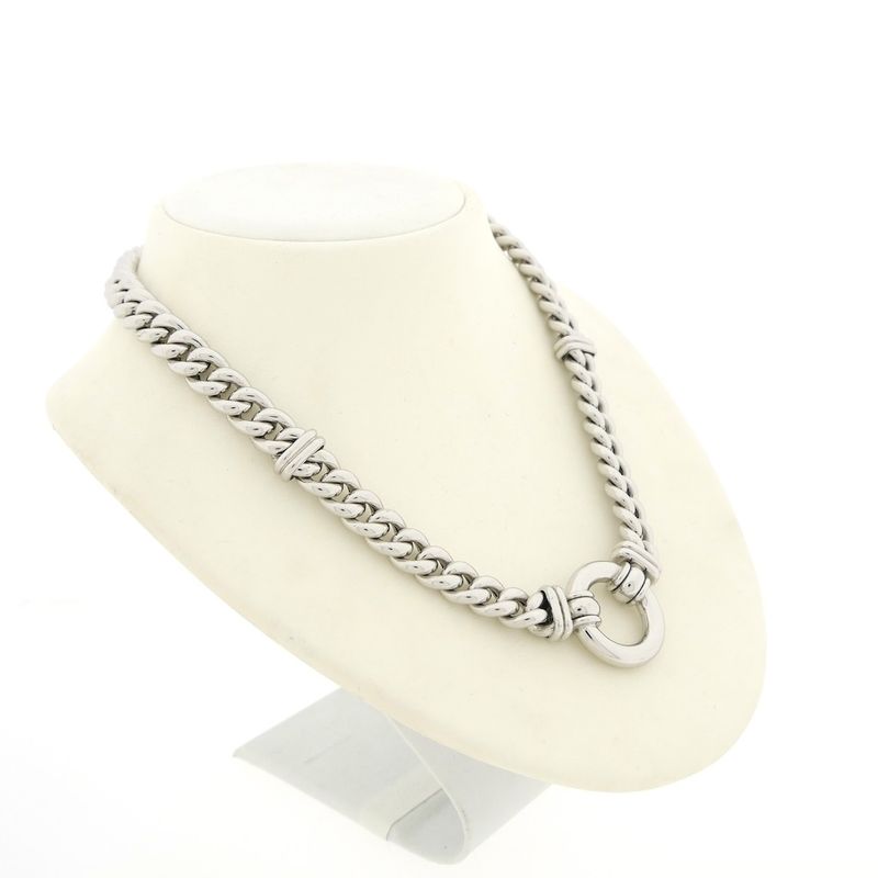 Image 3 of White gold gourmet link chain