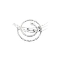 Witgouden broche gezet met een parel en diamanten; 0,07 ct. 