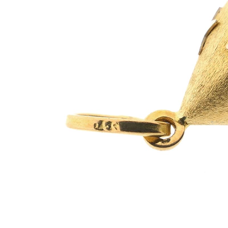 Image 9 of Two-tone gold pendant with stars and carnelian