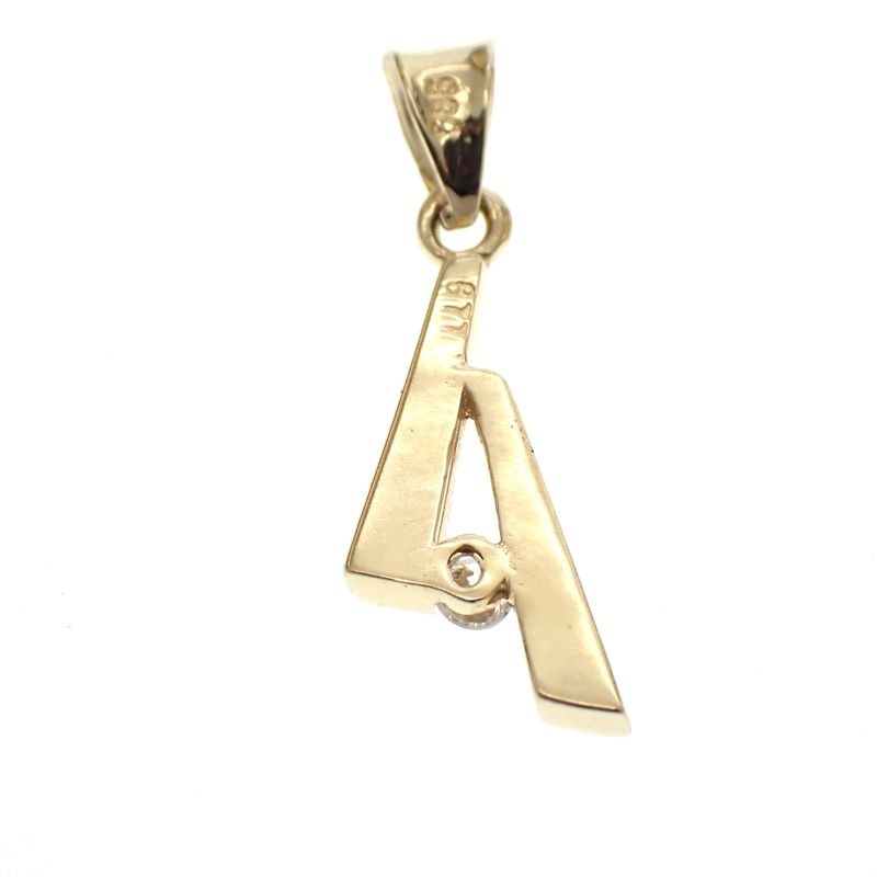 Image 4 of Gold pendant with diamond; Letter A