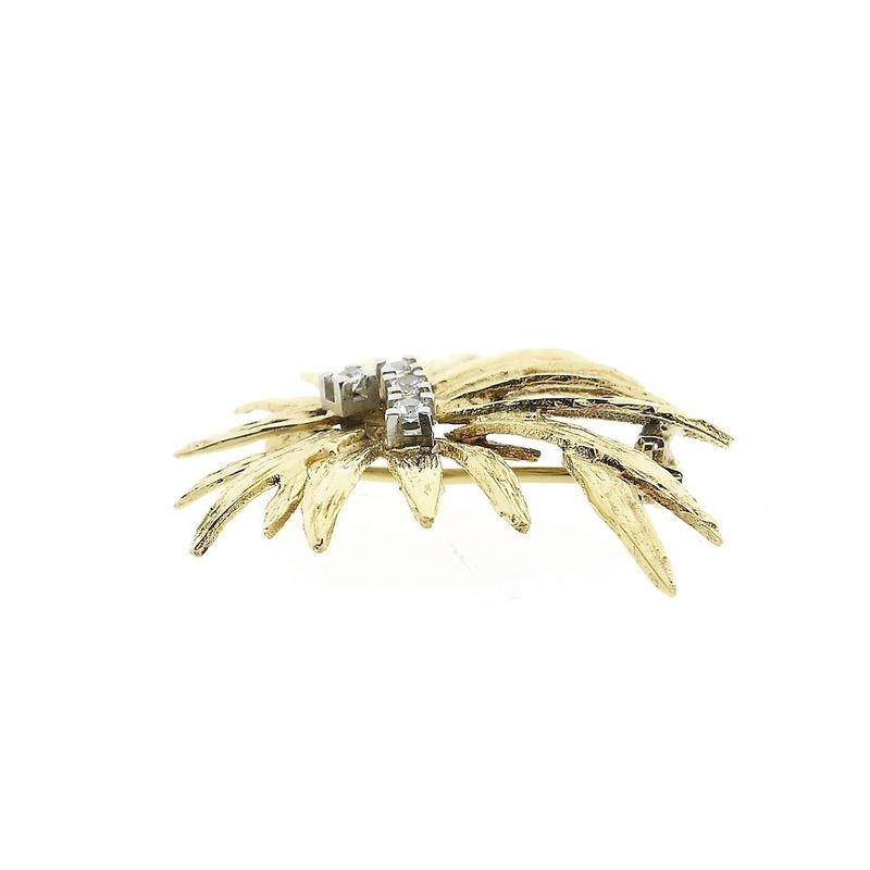 Image 3 of Vintage gold brooch with zirconia.