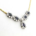 Image 4 of 18K Yellow Gold Cardano Link Necklace with Sapphire & Diamonds