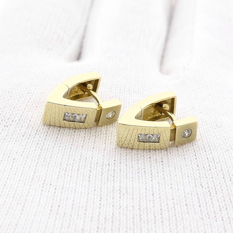 Image 11 of 14 Karat Gold Earrings with Zirconia