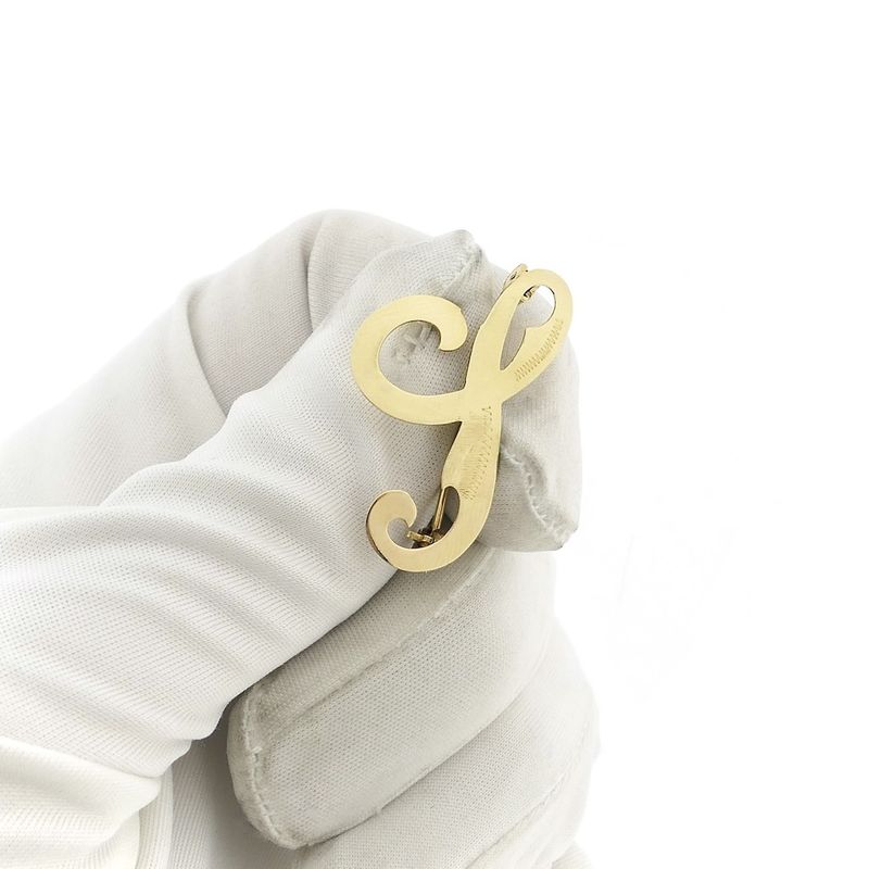 Image 11 of Gold letter brooch; letter S