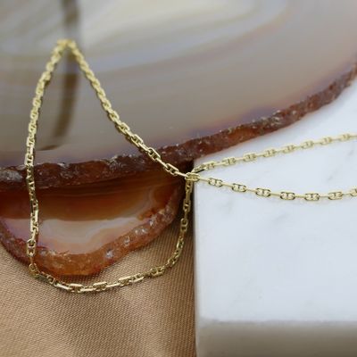 Image 2 of Gold thin anchor link chain | 40 cm