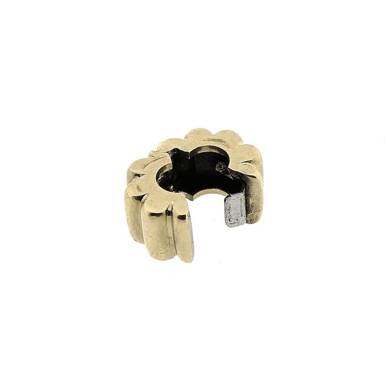 Image 4 of Pandora clip charm; Gold; Ribbed Charm