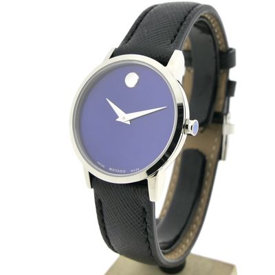 Image 2 of Movado Museum Classic; Steel women's watch with blue 'Mother of Pearl' dial; 0607422