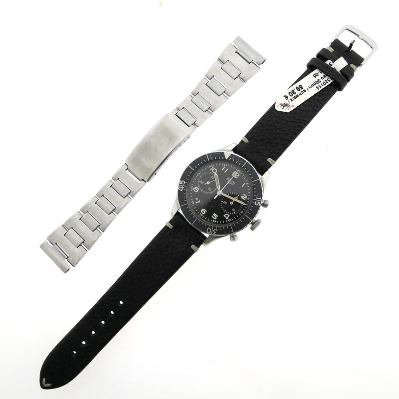 Image 13 of Heuer Bundeswehr Fly-back 1550SG; Vintage chronograph men's watch