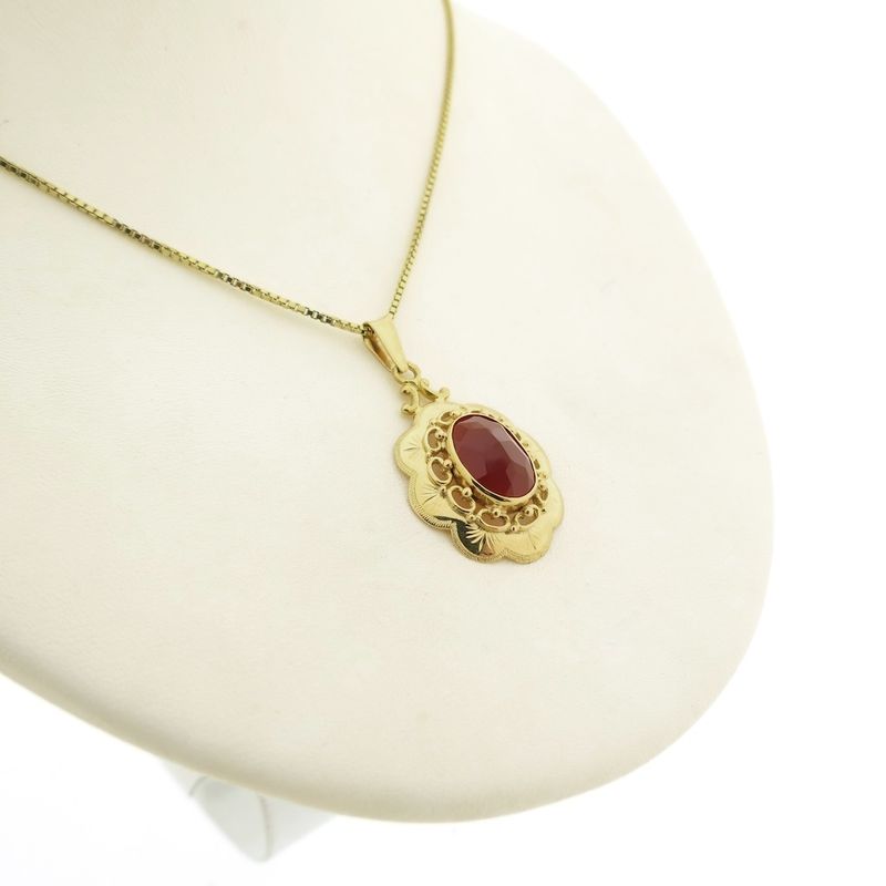 Image 8 of Gold pendant with carnelian | Vintage