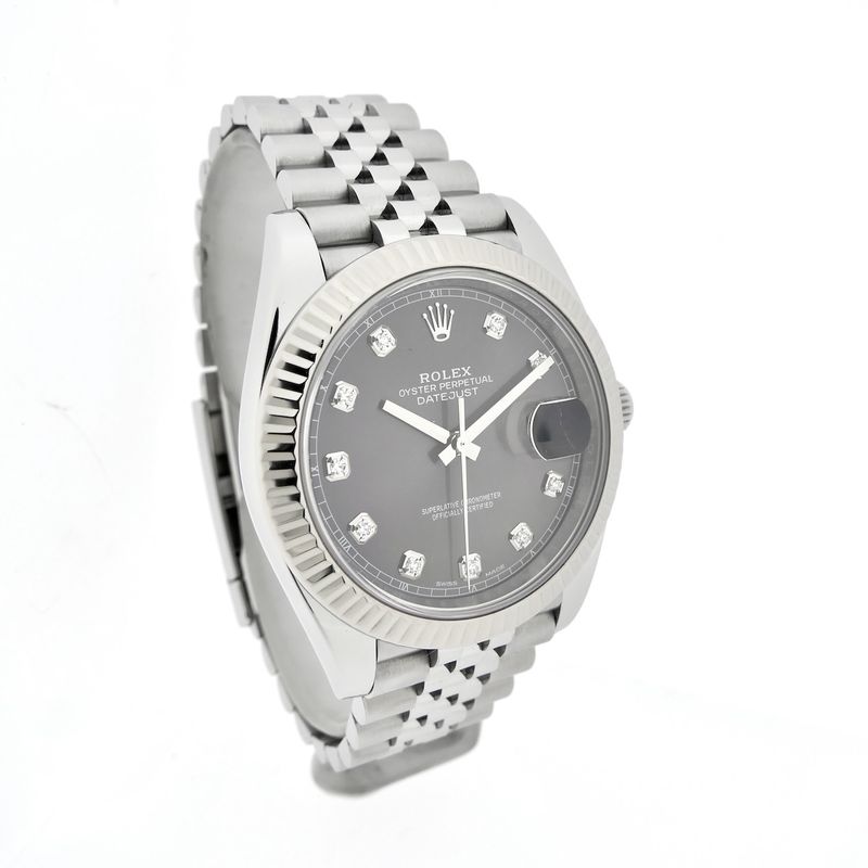 Image 3 of Rolex Datejust 41mm 'Rhodium Diamond Dial' 126334; Automatic men's watch