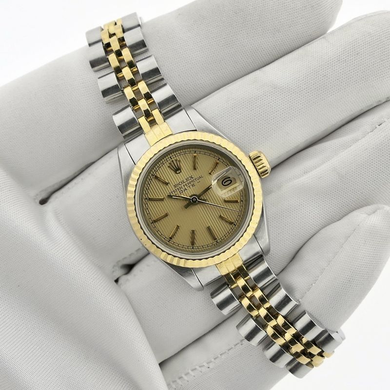 Image 5 of Rolex Datejust 26mm 69173; 18k gold/steel vintage women's watch