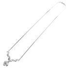 Image 7 of White gold S-link necklace with diamond | Approx. 0.34 ct.