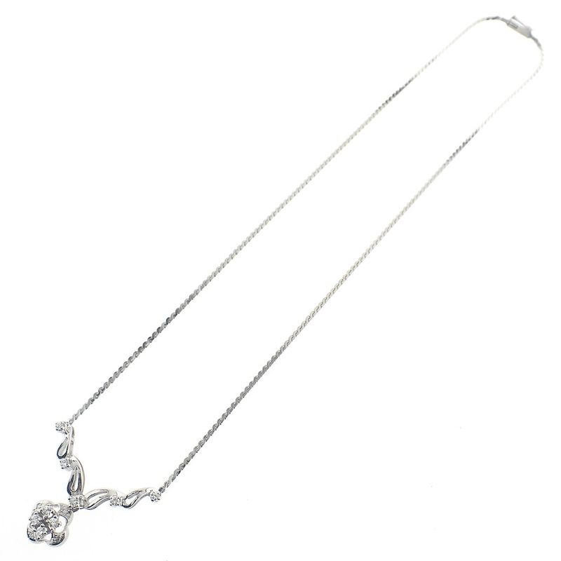 Image 7 of White gold S-link necklace with diamond | Approx. 0.34 ct.