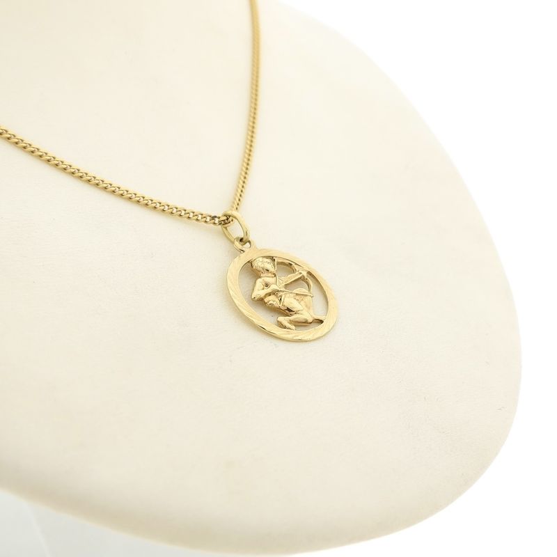 Image 7 of Gold zodiac sign pendant; Sagittarius